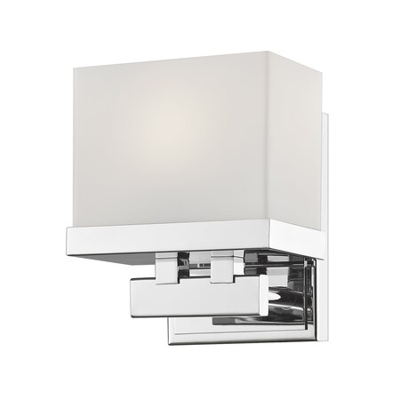 Z-LITE Rivulet 1 Light Vanity, Chrome & Matte Opal 1919-1S-CH-LED